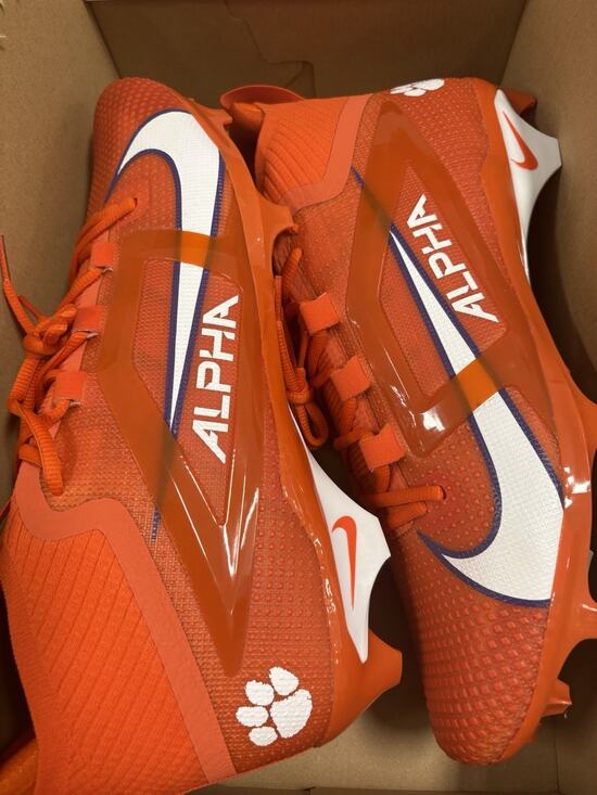 Super Rare Nike Alpha Menace Elite 4 Clemson SMU Size 15 HF3436-800 Cleats175 main image 5